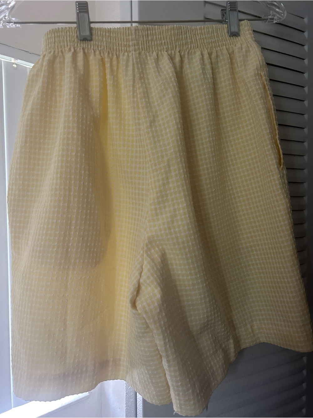 Bon Worth Light Yellow High Waist Seersucker Shorts